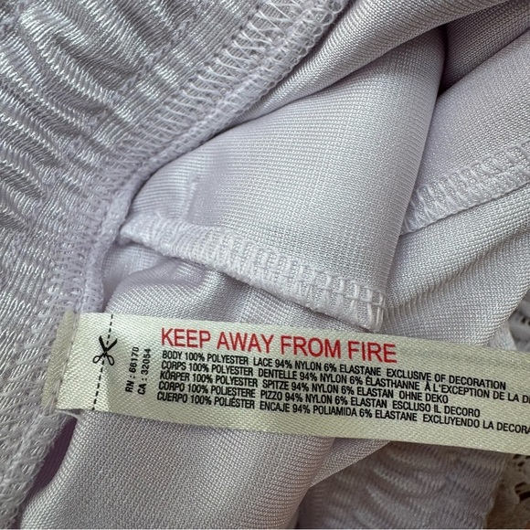 New Free People Movement Roster Satin Lace Trim Baggy Long Shorts White Medium - Picture 7 of 11